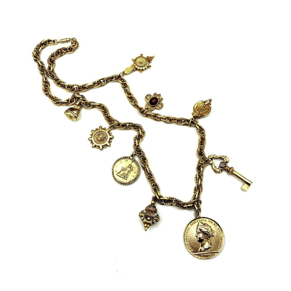 Large Gold Victorian Revival Charm Vintage Pendant - 24 Wishes Vintage Jewelry