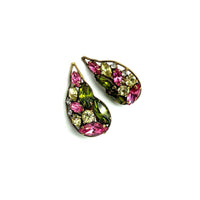 Laroco Pink Rhinestone Butterfly Crawler Vintage Clip - On Earrings - 24 Wishes Vintage Jewelry