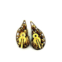 Laroco Pink Rhinestone Butterfly Crawler Vintage Clip - On Earrings - 24 Wishes Vintage Jewelry