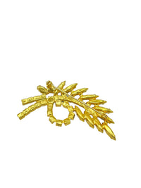 Layered Blue Rhinestone Vintage Floral Brooch - 24 Wishes Vintage Jewelry