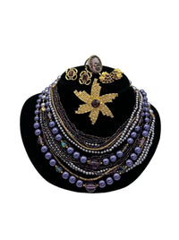 Layered Purple Bead & Crystal Vintage Jewelry Curated Collection - 24 Wishes Vintage Jewelry