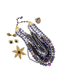 Layered Purple Bead & Crystal Vintage Jewelry Curated Collection - 24 Wishes Vintage Jewelry