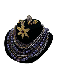 Layered Purple Bead & Crystal Vintage Jewelry Curated Collection - 24 Wishes Vintage Jewelry