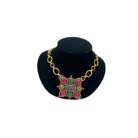 Necklaces & PendantsLinea Louis Dell'Olio Pink Green Cabochon Brooch Pendant Necklace 3 Way
