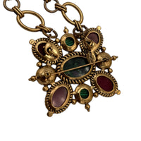 Necklaces & PendantsLinea Louis Dell'Olio Pink Green Cabochon Brooch Pendant Necklace 3 Way