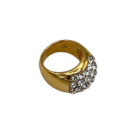 Liz Claiborne Gold Paved Cluster Cocktail Ring - 24 Wishes Vintage Jewelry