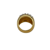 Liz Claiborne Gold Paved Cluster Cocktail Ring - 24 Wishes Vintage Jewelry