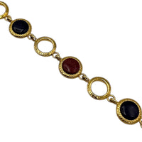 Liz Claiborne LCI Gold Reversible Cabochon Link Stacking Bracelet 24 Wishes Vintage Jewelry