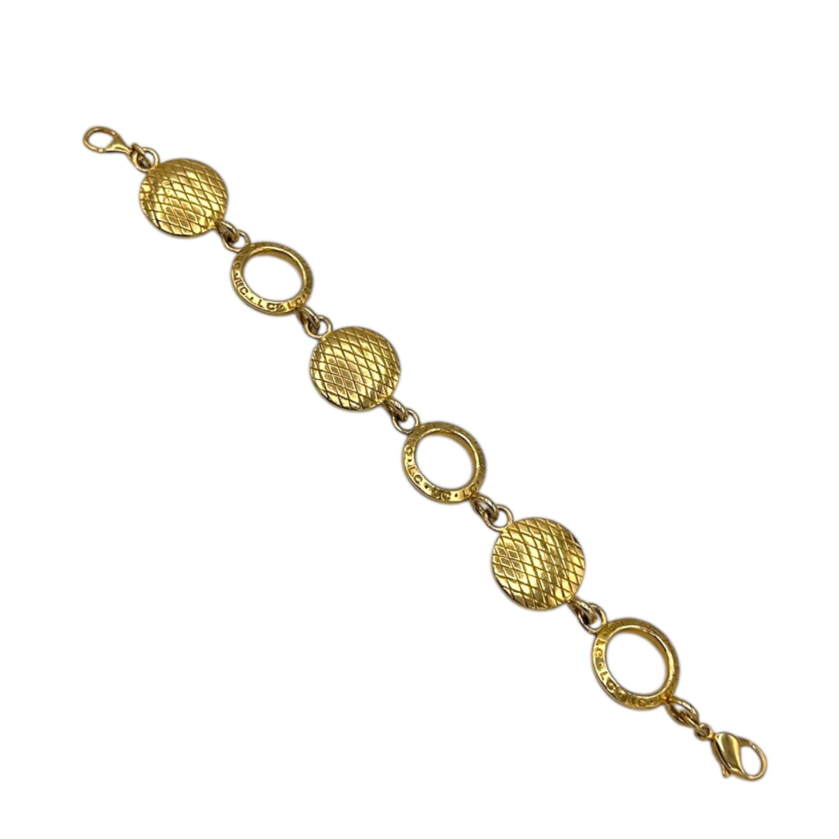 Liz Claiborne LCI Gold Reversible Cabochon Link Stacking Bracelet 24 Wishes Vintage Jewelry