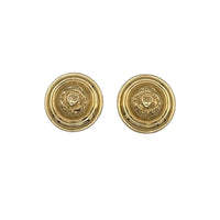 EarringsLiz Claiborne LCI Gold Round Crest Pierced Earrings