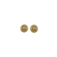 EarringsLiz Claiborne LCI Gold Round Crest Pierced Earrings
