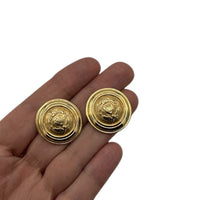 EarringsLiz Claiborne LCI Gold Round Crest Pierced Earrings