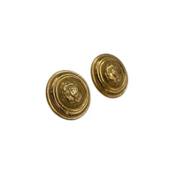 EarringsLiz Claiborne LCI Gold Round Crest Pierced Earrings