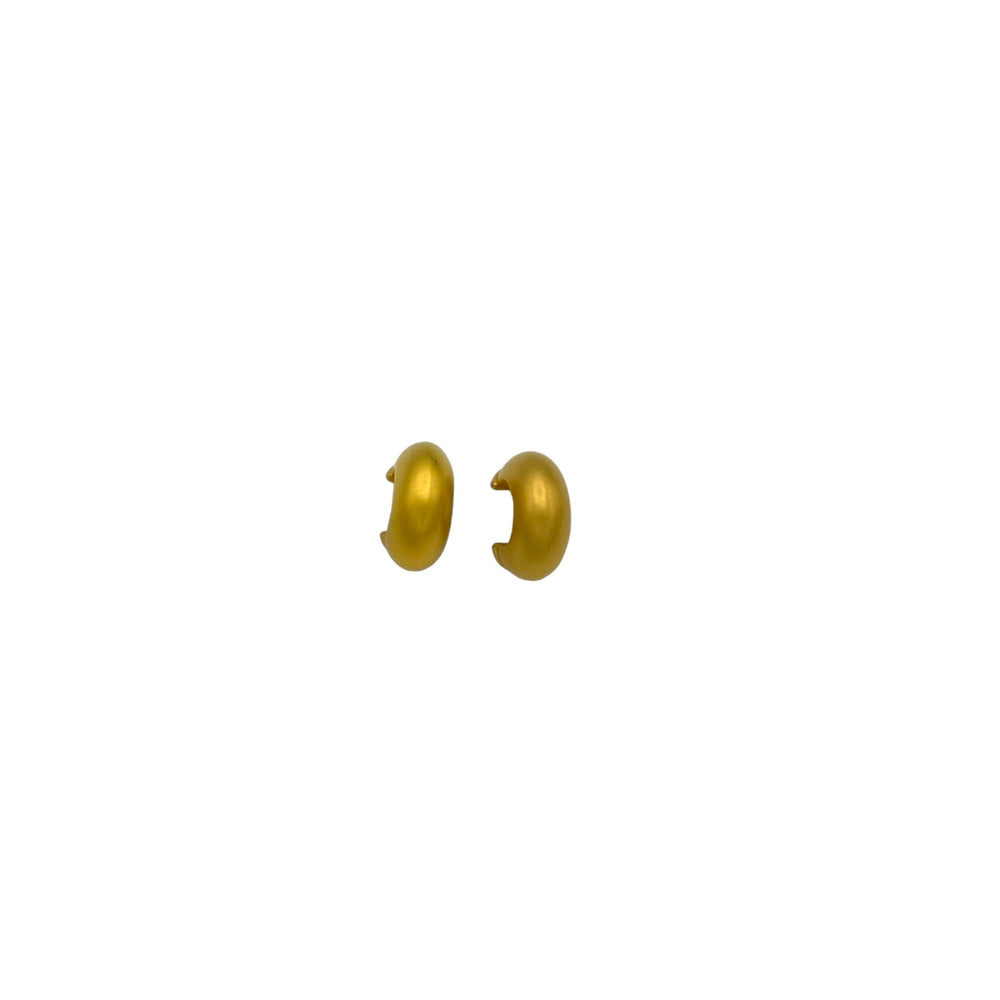 Liz Claiborne LCI Vintage Jewelry Matt Gold Hoop Pierced Earrings - 24 Wishes Vintage Jewelry