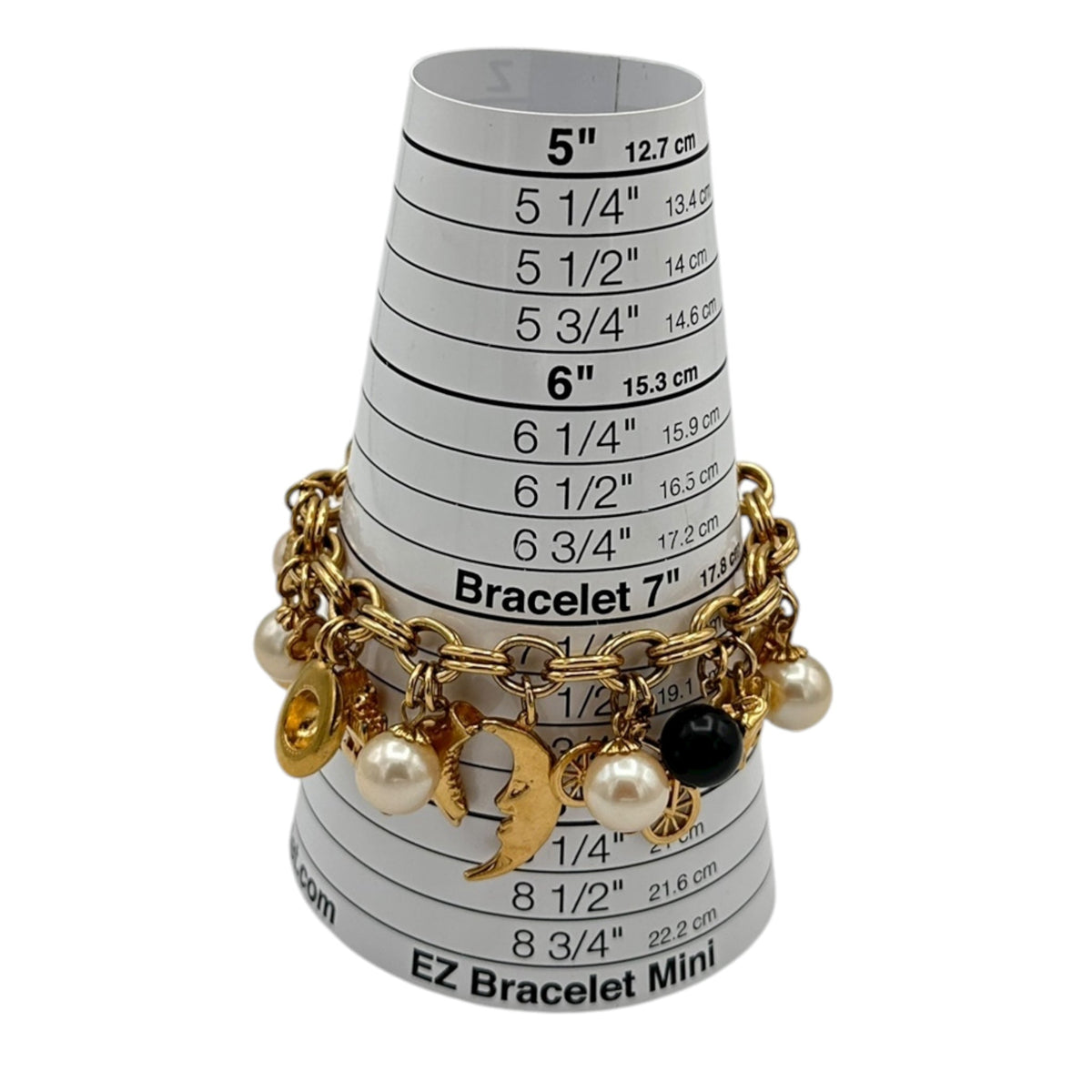 Liz Claibourne LCI Pearl & Chain Gold Chain Bracelet 24 Wishes Vintage Jewelry