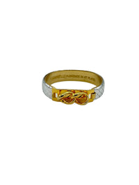 Mannelli Florence 24K Gold Plated Vintage Silver Leather Bangle Bracelet - 24 Wishes Vintage Jewelry