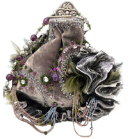 AccessoriesMary Frances Purple Velvet Floral Beaded Victorian Revival Handbag Vintage Purse