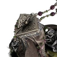 AccessoriesMary Frances Purple Velvet Floral Beaded Victorian Revival Handbag Vintage Purse