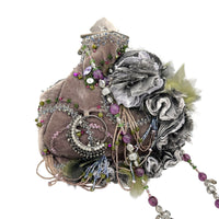 AccessoriesMary Frances Purple Velvet Floral Beaded Victorian Revival Handbag Vintage Purse