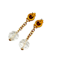 Matt Gold Rhinestone Dangle Vintage Pierced Earrings 24 Wishes Vintage Jewelry