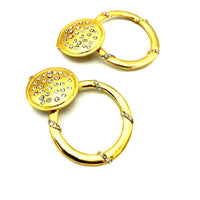 Matt Gold Rhinestone Door Knocker Vintage Clip - On Earrings - 24 Wishes Vintage Jewelry