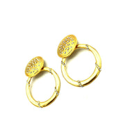 Matt Gold Rhinestone Door Knocker Vintage Clip - On Earrings - 24 Wishes Vintage Jewelry