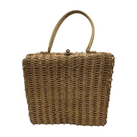 AccessoriesMidas of Miami Gold Wicker Tapestry Handbag Courting Couple