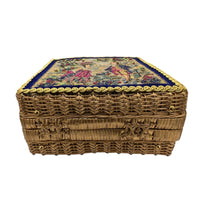 AccessoriesMidas of Miami Gold Wicker Tapestry Handbag Courting Couple