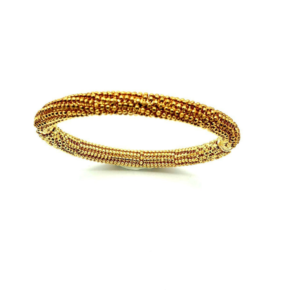 Milor Sterling Gold Washed Hinged Vintage Bangle Bracelet - 24 Wishes Vintage Jewelry