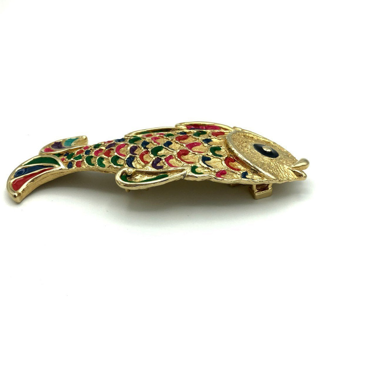 Mimi Di N Vintage Enamel Koi Fish Belt Buckle - 24 Wishes Vintage Jewelry