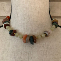 Miriam Haskell Brown Agate Stone Boho Vintage Necklace - 24 Wishes Vintage Jewelry