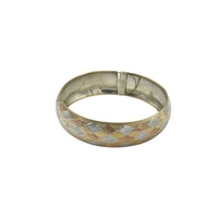 BraceletsMixed Metals Sterling Silver Quilted Basket Weave Bangle Bracelet