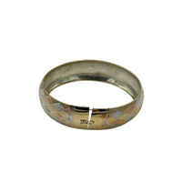 BraceletsMixed Metals Sterling Silver Quilted Basket Weave Bangle Bracelet