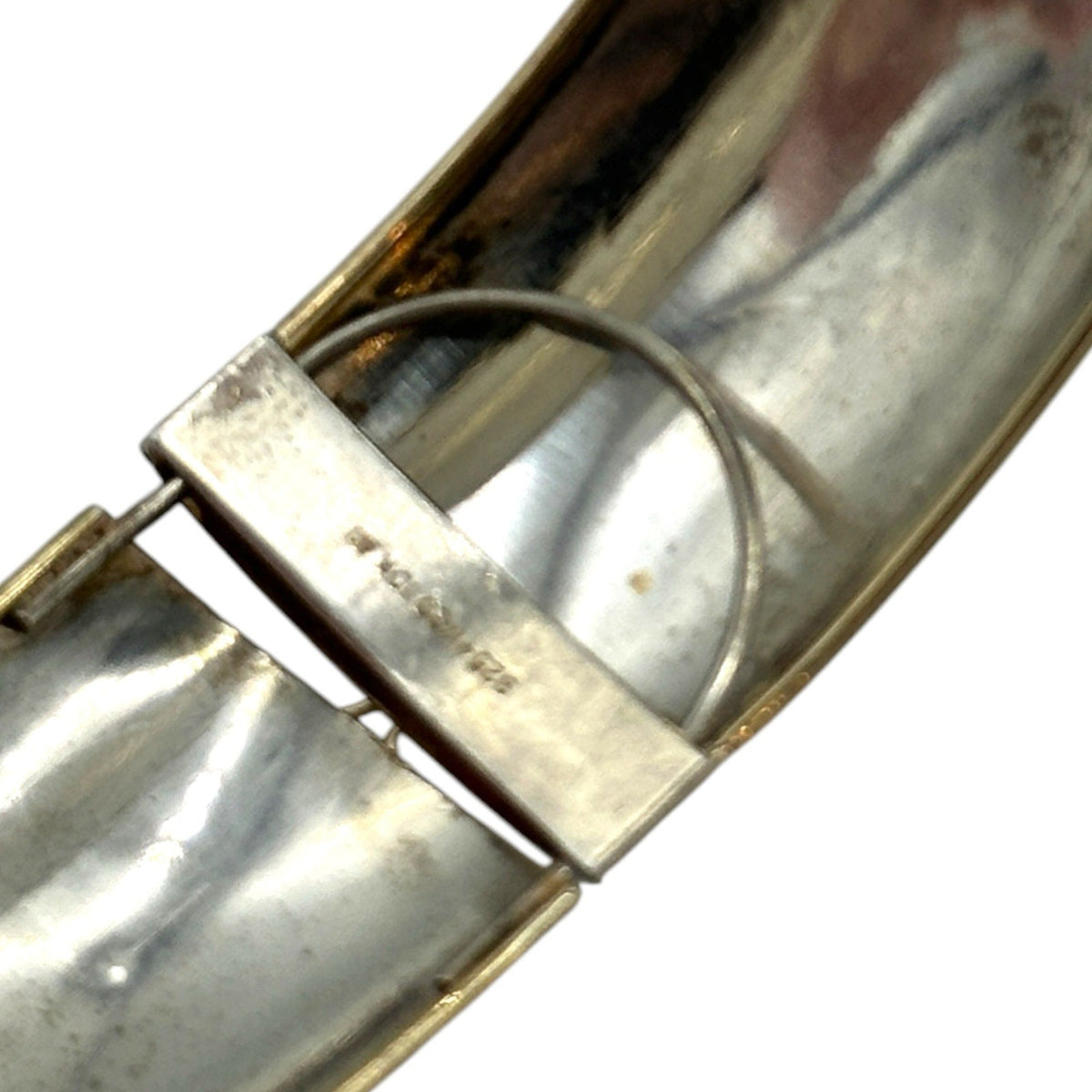 BraceletsMixed Metals Sterling Silver Quilted Basket Weave Bangle Bracelet