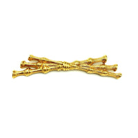 Monet Classic Gold Bamboo Vintage Bar Brooch - 24 Wishes Vintage Jewelry