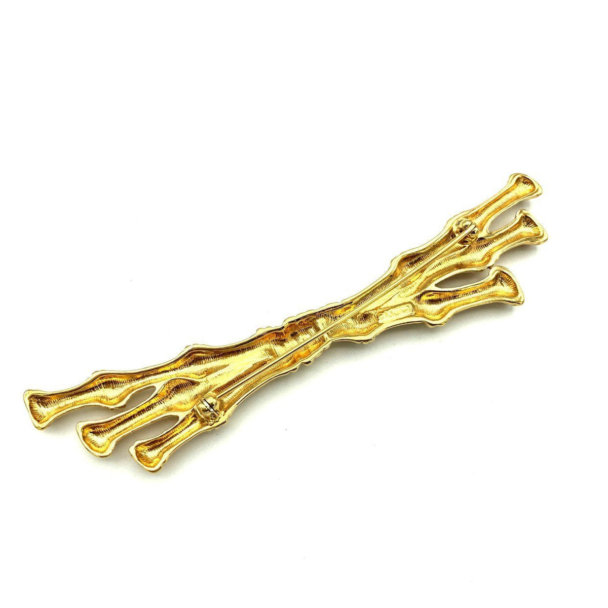 Monet Classic Gold Bamboo Vintage Bar Brooch - 24 Wishes Vintage Jewelry