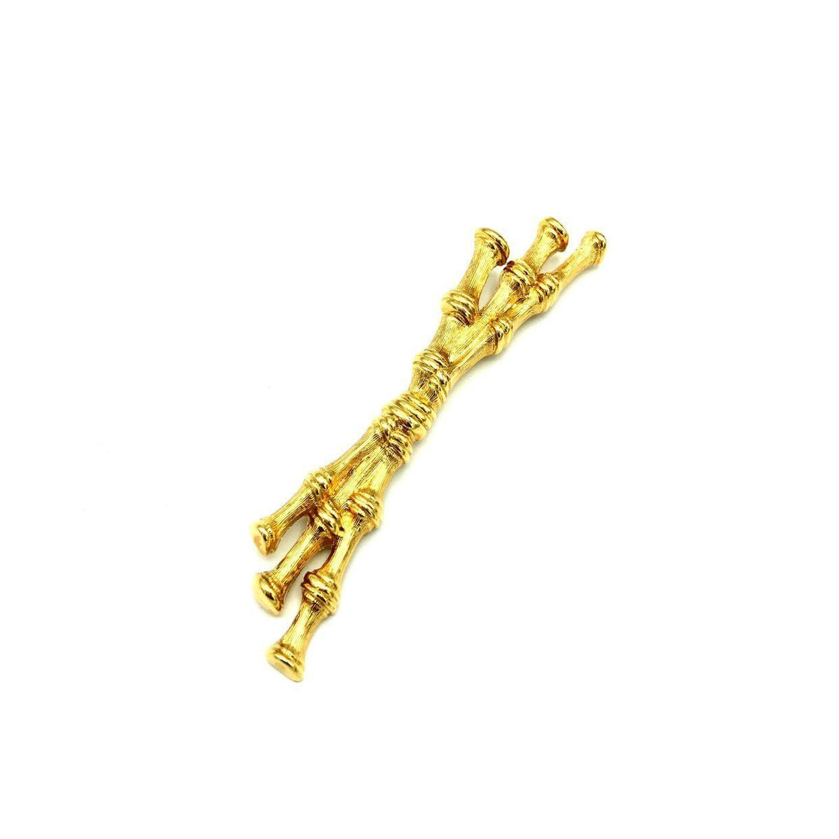 Monet Classic Gold Bamboo Vintage Bar Brooch - 24 Wishes Vintage Jewelry