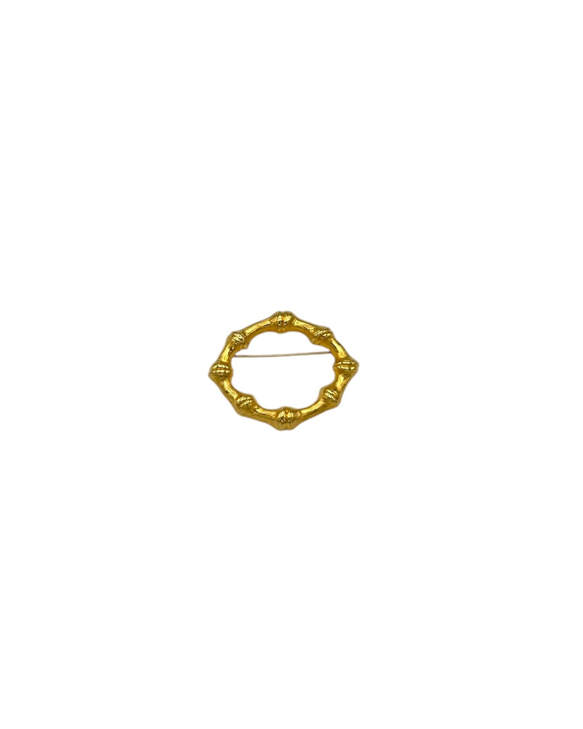 Monet Gold Bamboo Circle Vintage Classic Brooch Pin Brooches & Pins 24 Wishes Vintage Jewelry