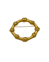 Monet Gold Bamboo Circle Vintage Classic Brooch Pin Brooches & Pins 24 Wishes Vintage Jewelry