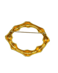 Monet Gold Bamboo Circle Vintage Classic Brooch Pin Brooches & Pins 24 Wishes Vintage Jewelry