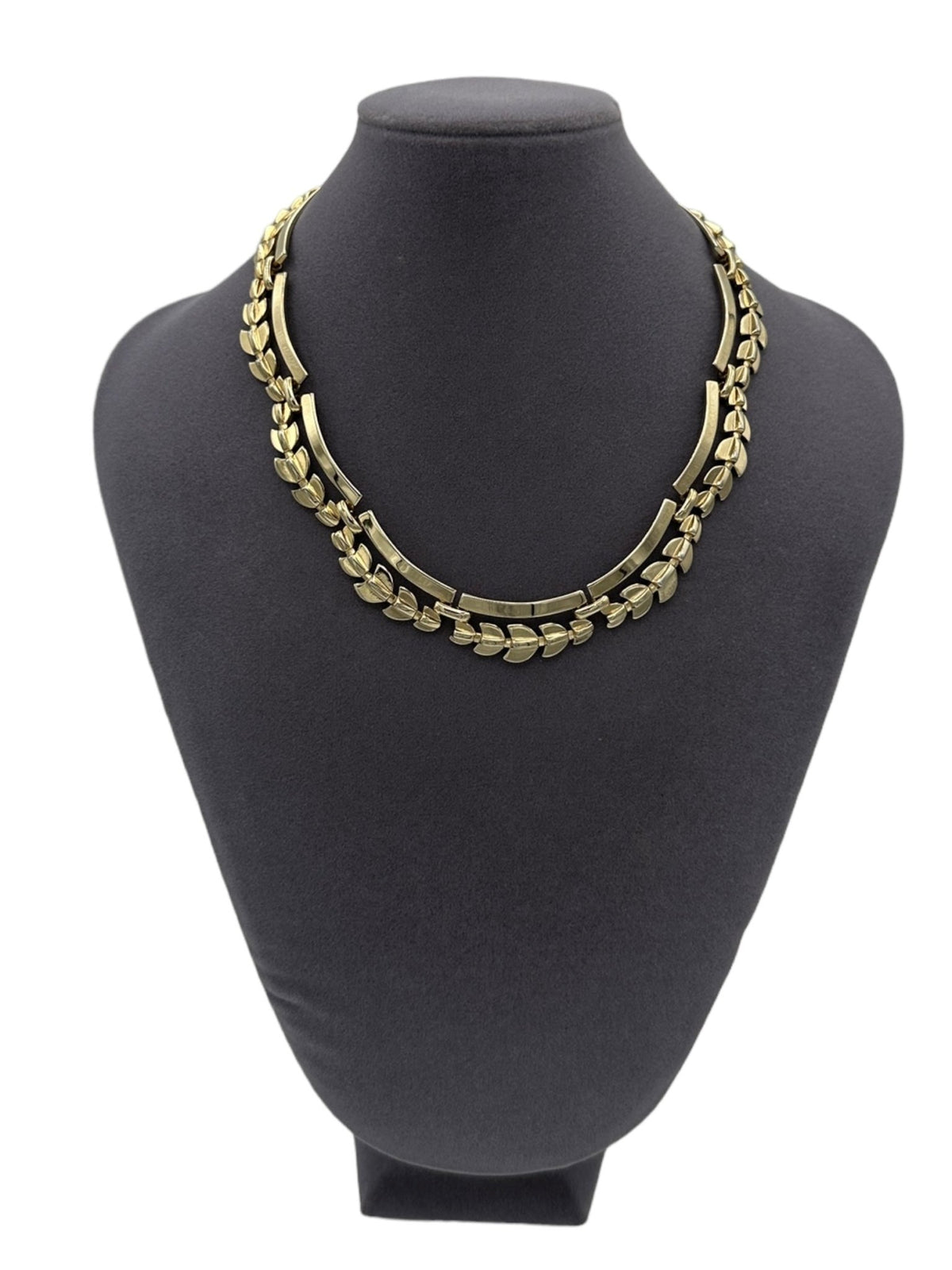 Monet Gold Double Link Layering Collar Necklace - 24 Wishes Vintage Jewelry