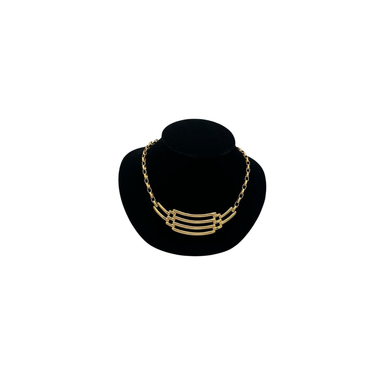 Necklaces & PendantsMonet Gold Geometric Pendant Necklace Signed Designer Vintage