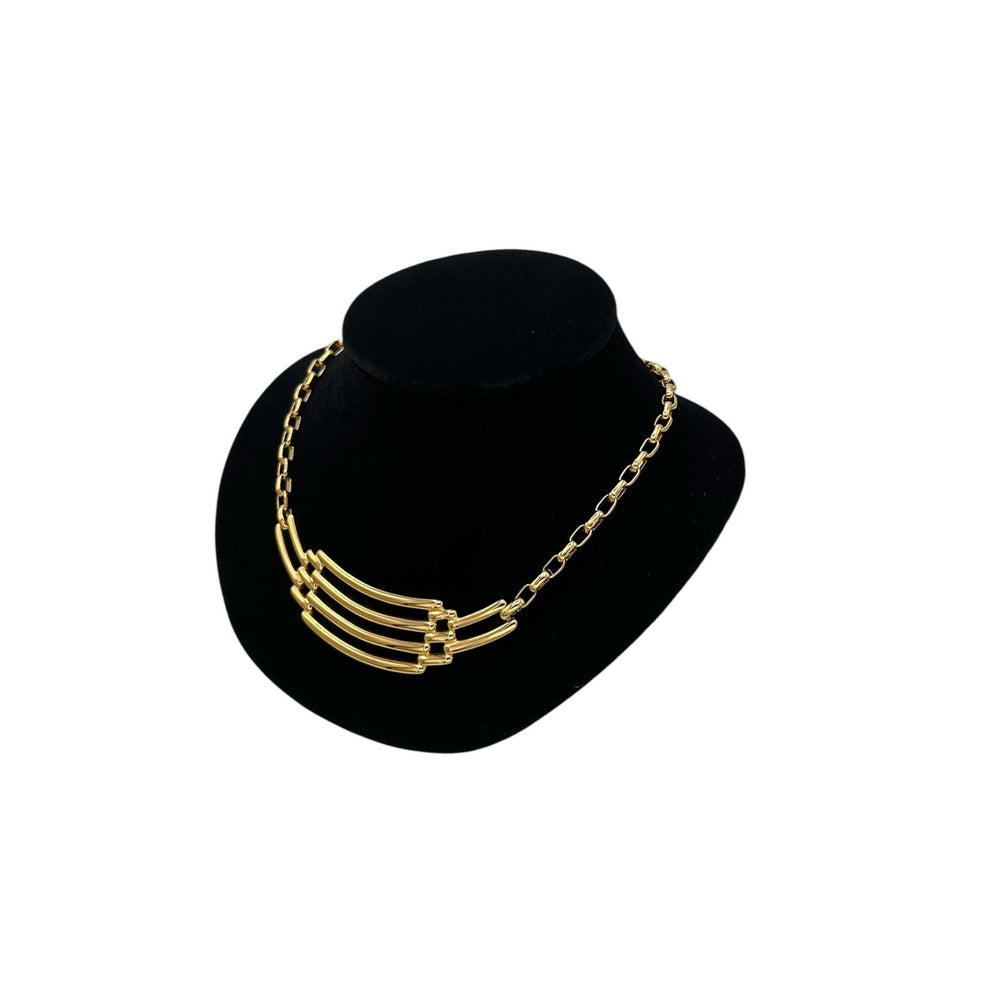 Necklaces & PendantsMonet Gold Geometric Pendant Necklace Signed Designer Vintage
