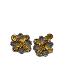 Monet Mix Metal Silver & Gold Pearl Clip - On Earrings - 24 Wishes Vintage Jewelry
