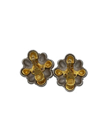Monet Mix Metal Silver & Gold Pearl Clip - On Earrings - 24 Wishes Vintage Jewelry