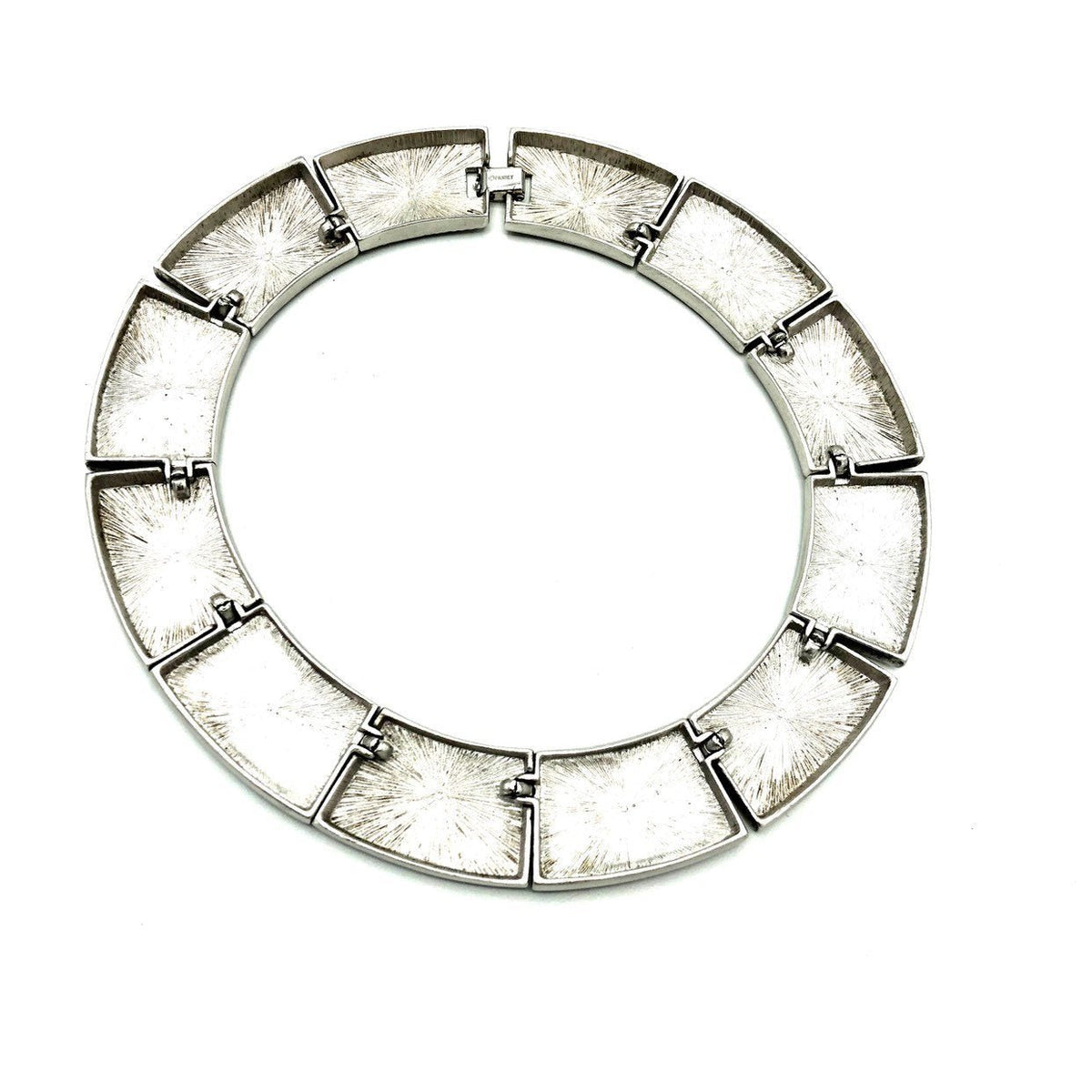 Monet Silver Modernist Vintage Collar Necklace - 24 Wishes Vintage Jewelry