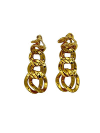 Monet Vintage Jewelry Gold Chain Dangle Clip - on Earrings - 24 Wishes Vintage Jewelry