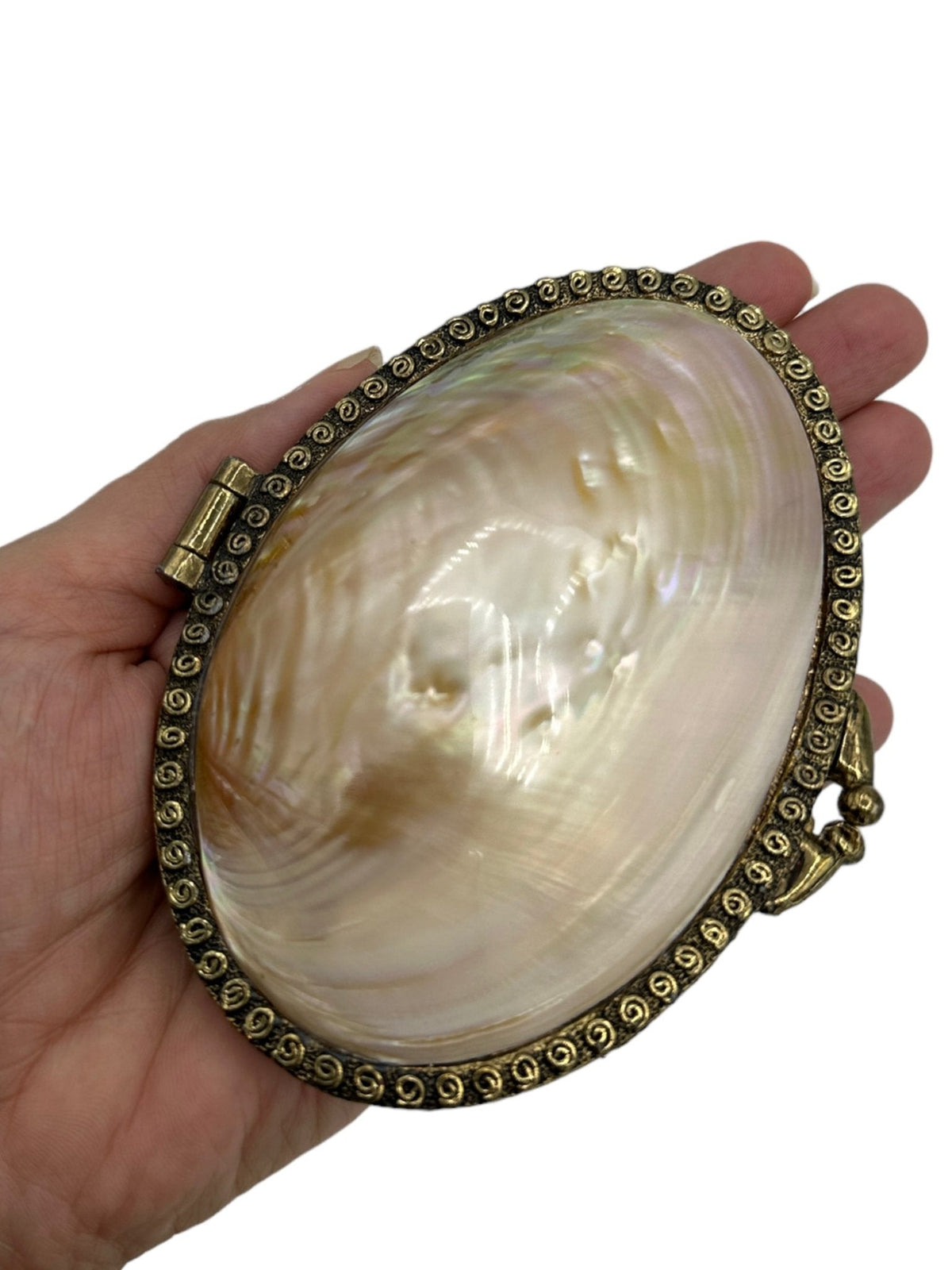 Mother of Pearl Clutch Handbag Trinket Box Home Decor - 24 Wishes Vintage Jewelry