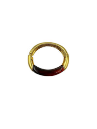 Napier Chunky Tortoise Shell Lucite Gold Vintage Bangle Bracelet - 24 Wishes Vintage Jewelry
