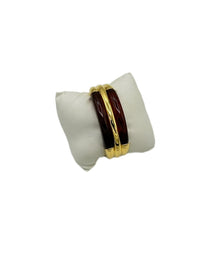 Napier Chunky Tortoise Shell Lucite Gold Vintage Bangle Bracelet - 24 Wishes Vintage Jewelry